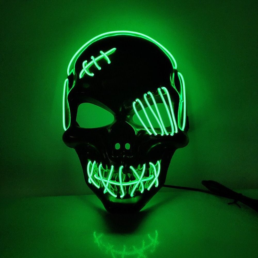 Led Purge Mask Halloween - Готическая светящаяся маска-череп на Хэллоуин, полнолицевая