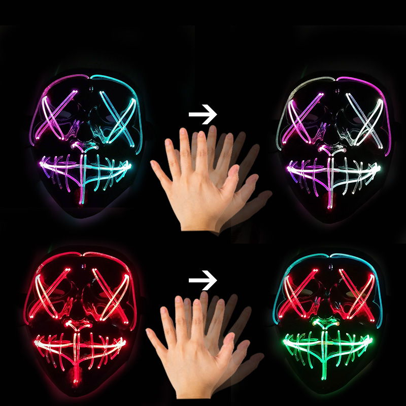 Led Purge Mask Halloween - Светодиодная маска с управлением жестами, светящаяся