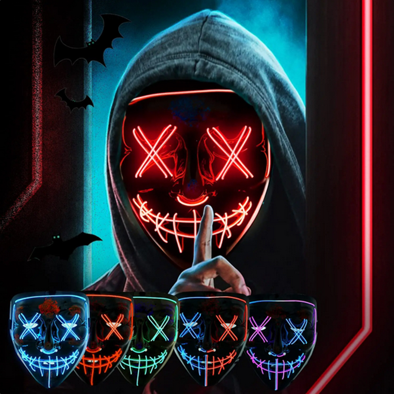 Led Purge Mask Halloween - Маска для Хэллоуина «Страшная Вендетта»: светящаяся