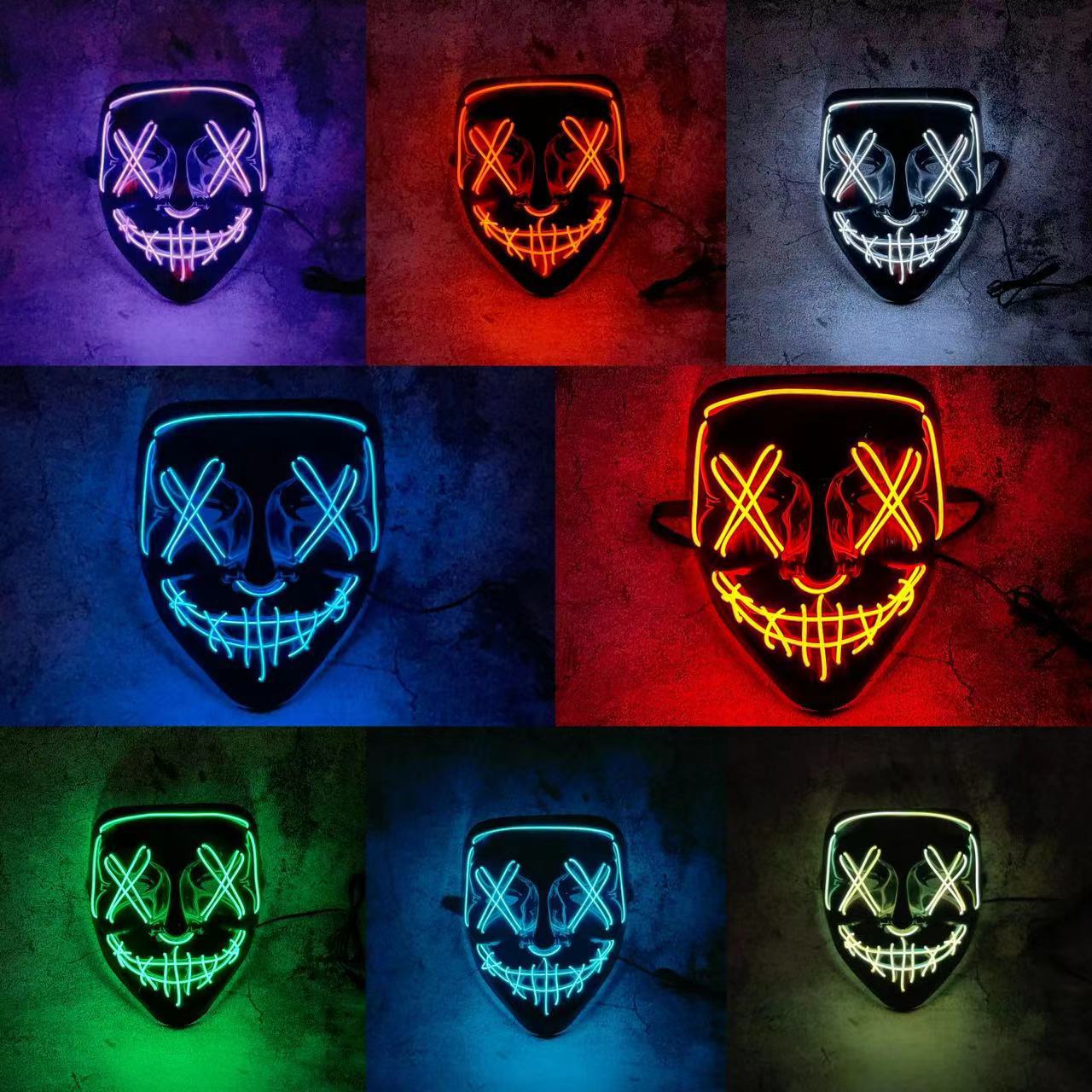 Led Purge Mask Halloween - Беспроводная неоновая LED-маска с эффектом светового