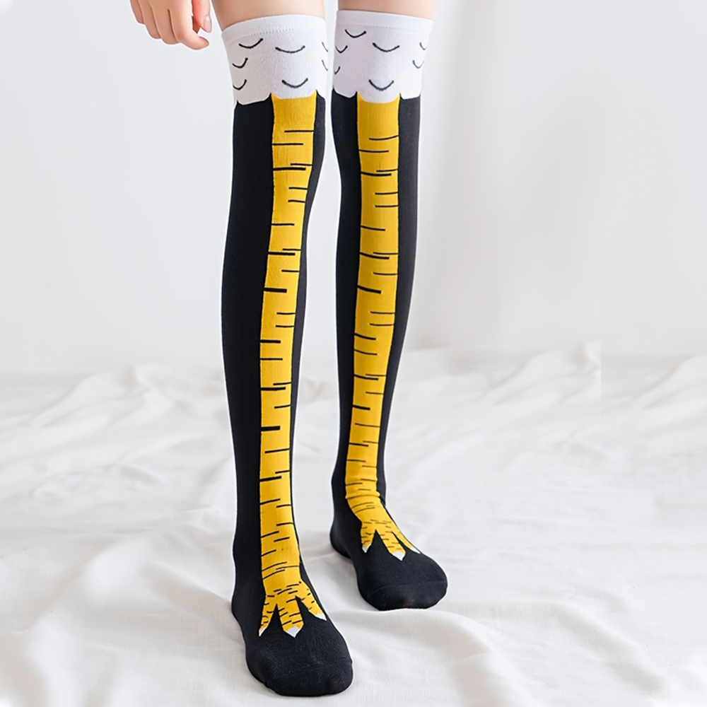 Funny Chicken Leg Socks - 1 пара женских носков до колена,