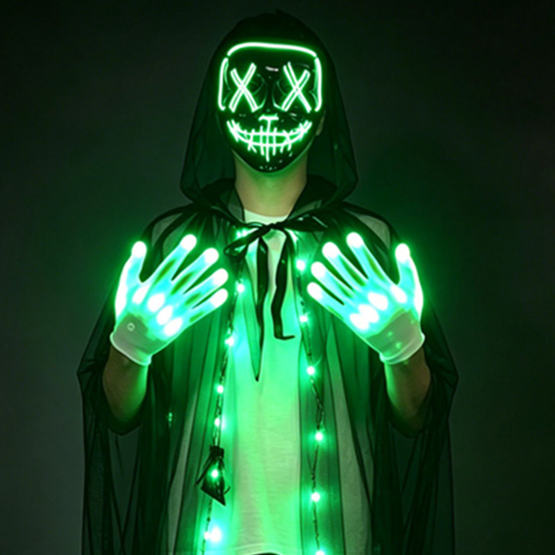 Led Purge Mask Halloween - Светодиодная маска в виде черепа, светящиеся
