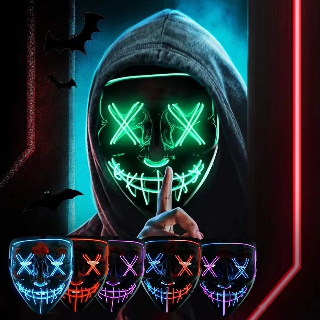 Беспроводная неоновая LED-маск – обзор и цена Led Purge Mask Halloween