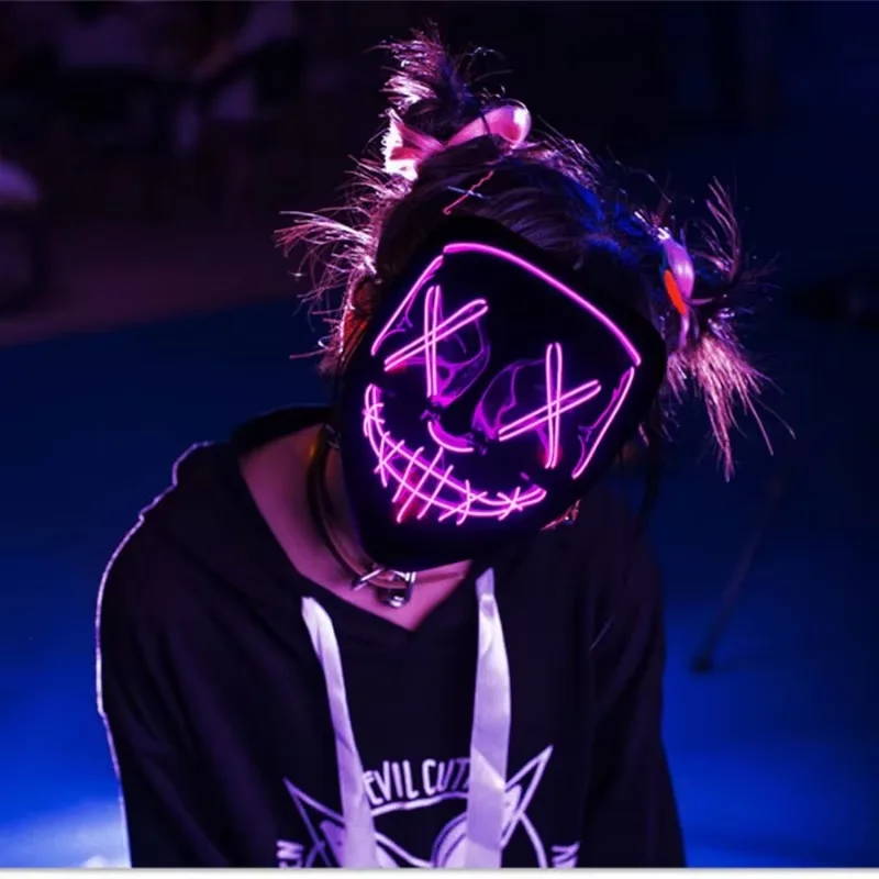 Беспроводная неоновая LED-маск – обзор и цена Led Purge Mask Halloween