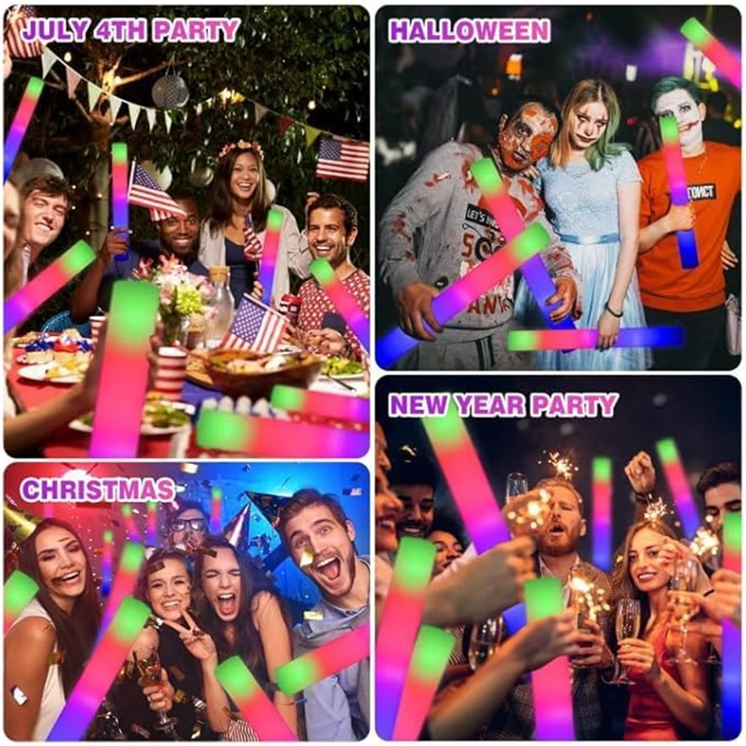50 шт. светодиодные светящиеся – обзор и цена Flashing Led Foam Sticks Party