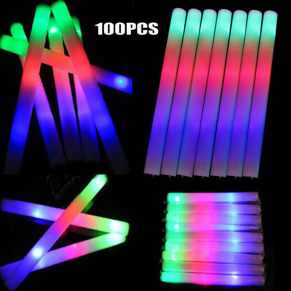 Светящиеся палочки оптом, 100  – обзор и цена Flashing Led Foam Sticks Party