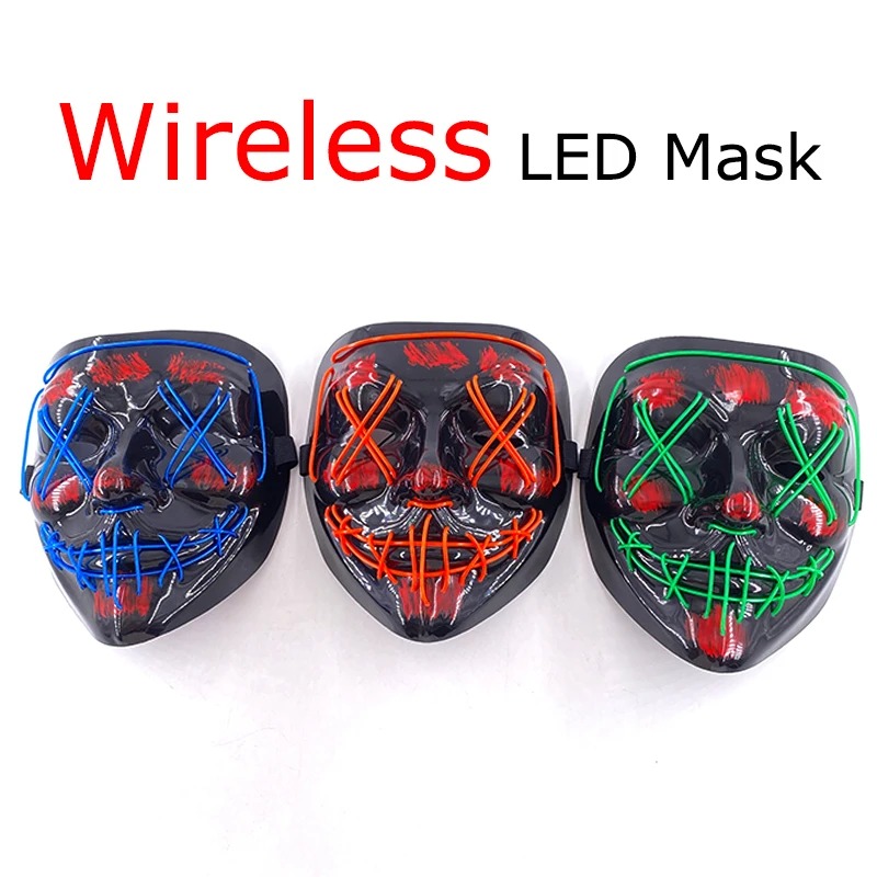 Беспроводная неоновая LED-маск – обзор и цена Led Purge Mask Halloween