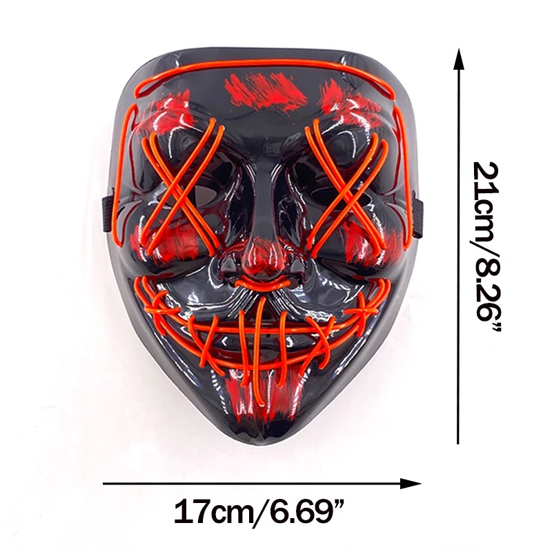 Беспроводная неоновая LED-маск – обзор и цена Led Purge Mask Halloween