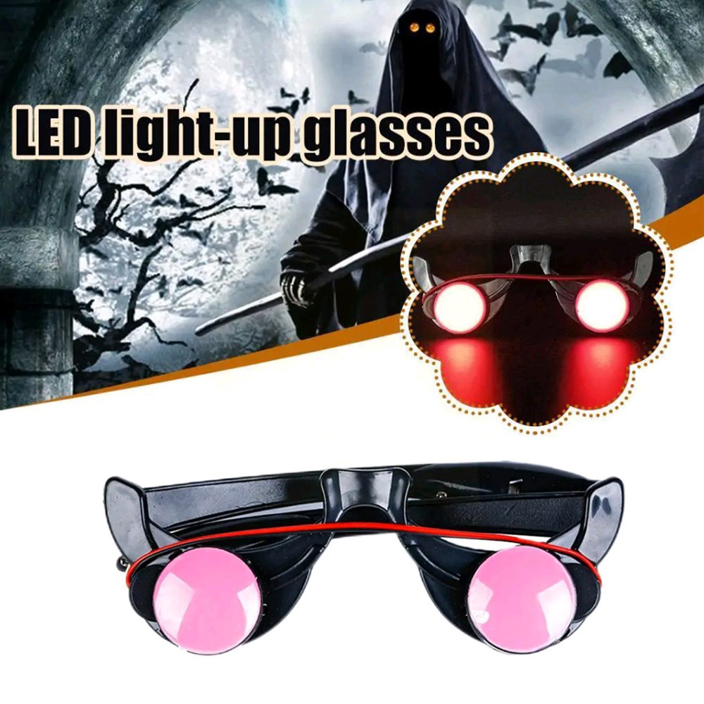 Хэллоуин, ужасы, очки с красны – обзор и цена Glow In The Dark Party Glasses