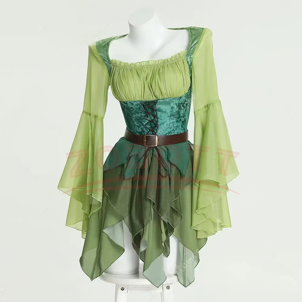 Женское средневековое зеленое  – обзор и цена Medieval Renaissance Dress Women