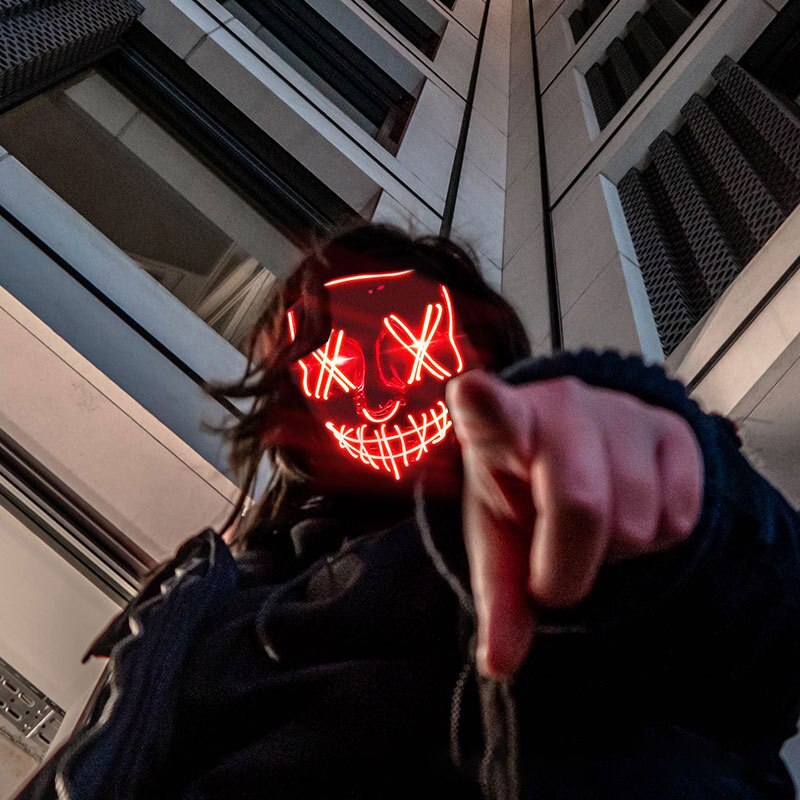 Неоновая светодиодная маска дл – обзор и цена Led Purge Mask Halloween